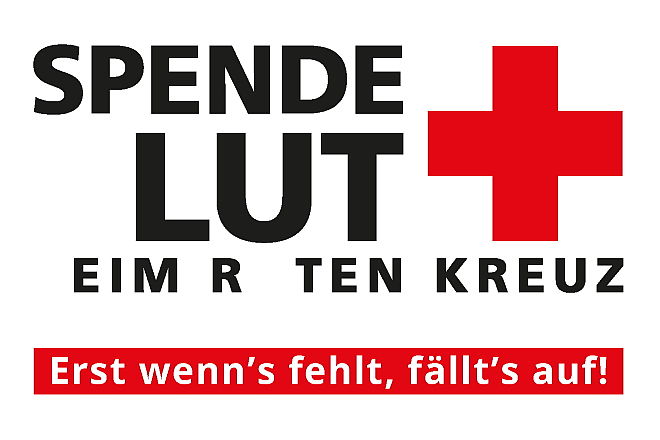 "Erst wenn's fehlt fällt's auf" Logo aus DRK-Blutspendedienst Kampagne
